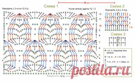 ажурный узор крючком схемы: 14 тыс изображений найдено в Яндекс.Картинках