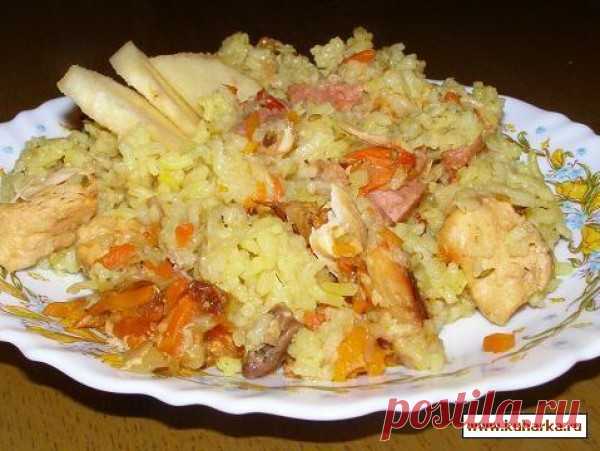 Рецепт: Плов из курицы с айвой (Бехили палов)