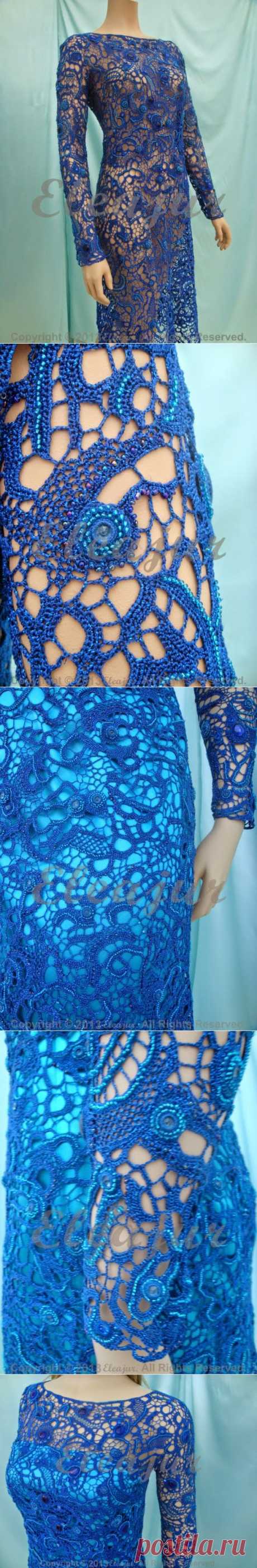 Irish crochet &amp;: Платье Сапфира от Елены Ажуровой