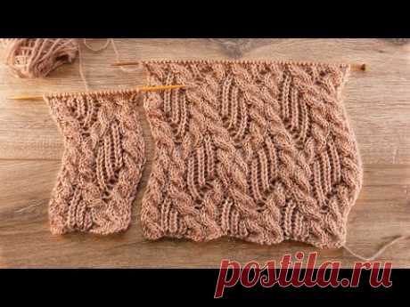 Узор «Пышная резинка в косах» спицами 🐿 «Rib and cables» knitting pattern 🐻