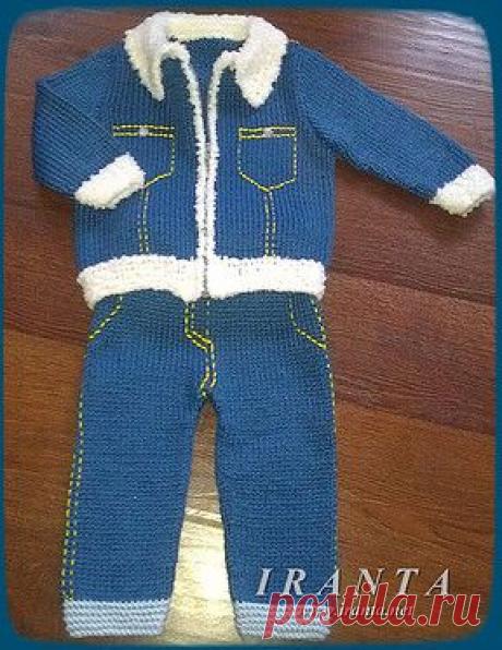 Костюм  &quot;Джинсовая классика&quot;. Автор - Iranta. Стильный &quot;взрослый&quot; наряд для малыша - тепло, удобно и очаровательно!