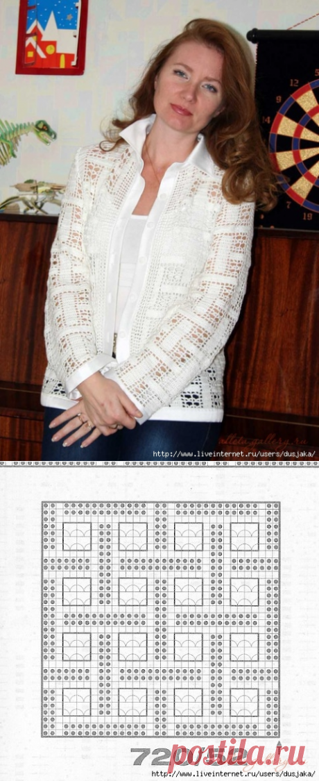 Рубашка в филейной технике