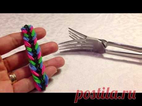 Браслет Друзья на вилке, для тех, у кого еще нет станка rainbow loom, Радужки Rainbow Loom - YouTube