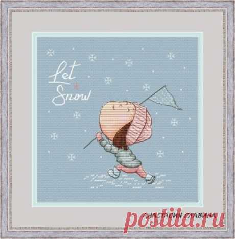 схема для вышивки крестом Let it snow (брюнетка и блондинка)