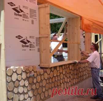 Double-wall Cordwood on Manitoulin Island, Canada Double Wall Cordwood on Manitoulin Island, Ontario, Canada.  Here are segments from the article describing the double wall cordwood home of Chuc & Linda Willson in Ontario, Canada… “Manit…