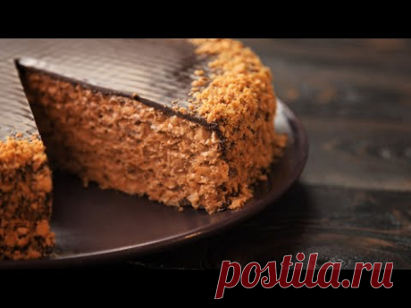 ВАФЕЛЬНЫЙ ТОРТ 🍰🥜 с карамельным кремом и арахисом // вкус детства без выпечки