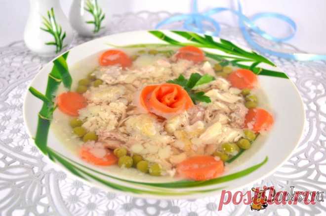 Заливное из курицы со свининой в мультиварке.