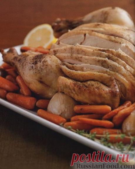 Рецепт: Курица, приготовленная в медленноварке с овощами на RussianFood.com