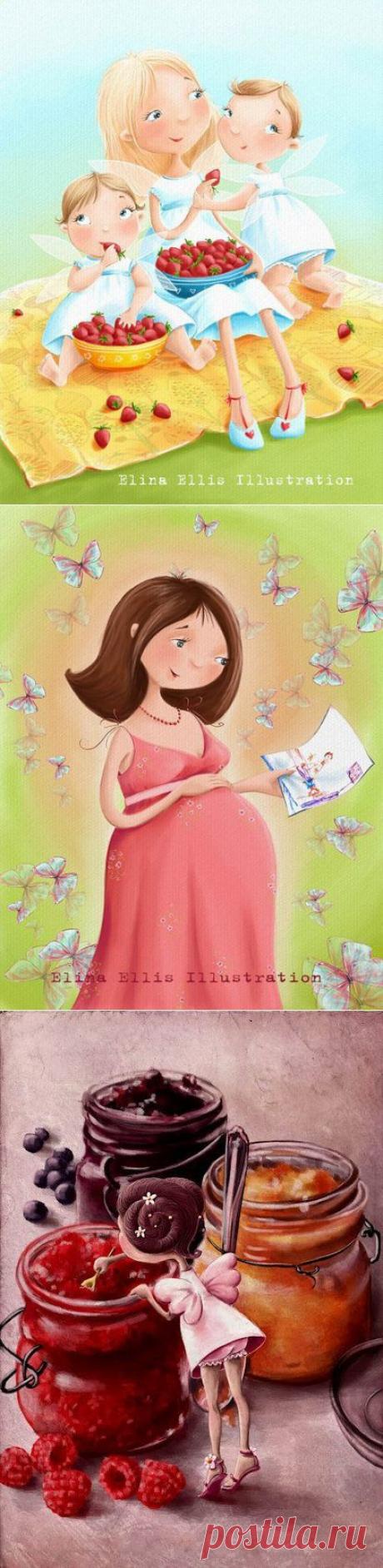 Добрые иллюстрации Элины Эллис (Elina Ellis). / Картинки для декупажа / PassionForum - мастер-классы по рукоделию