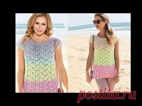 Вяжем красивую летнюю кофточку для пышных дам и не только.