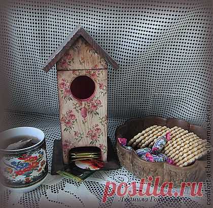 Чайный домик Розы - коричневый,чайный домик,чайная коробка,чай,подарок