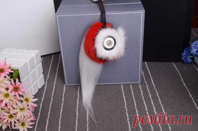 Монстр мех натуральный мех норки брелок сумка шарм автомобилей подвеска плюшевые имитация милый сова мех мода брелки бесплатная доставка купить на AliExpress