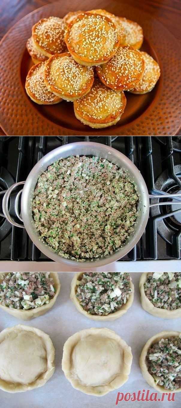 Мини - пироги с мясом и рисом