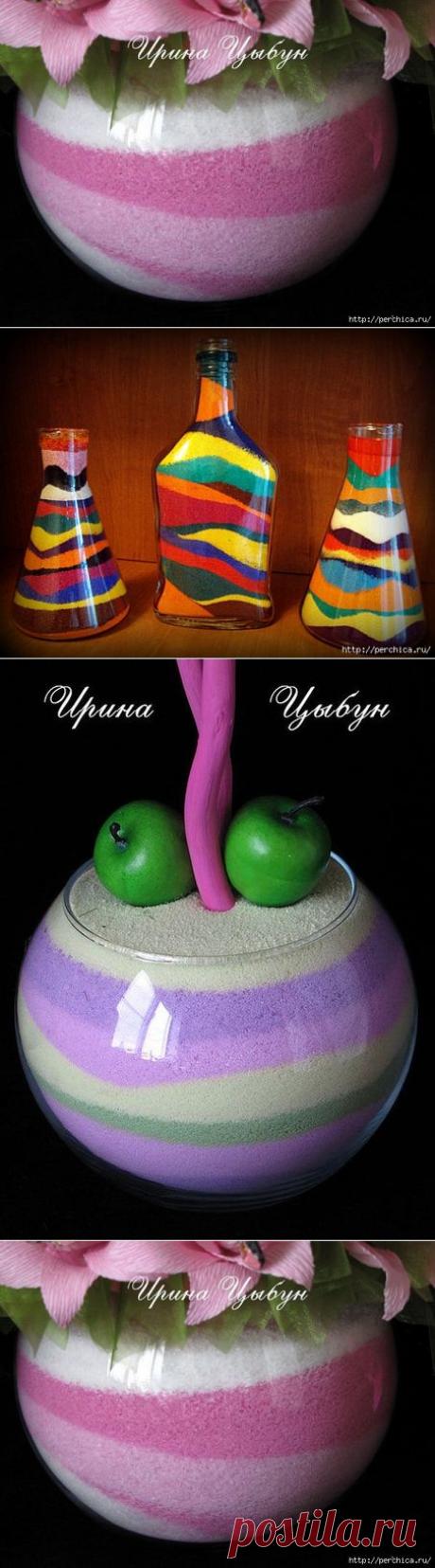 Как покрасить соль и сделать красивую вазу