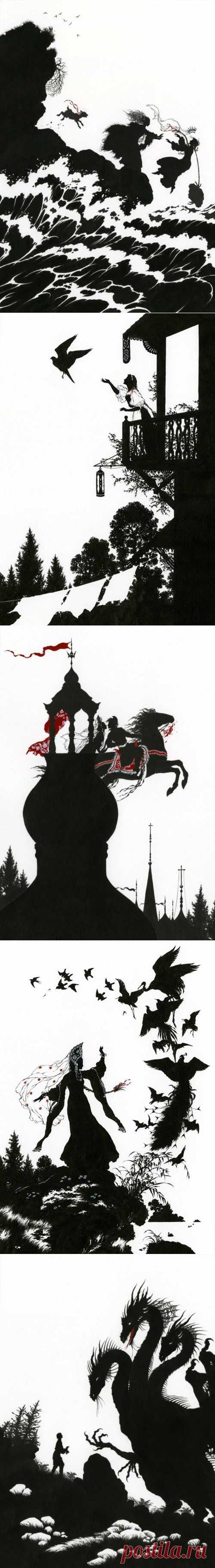 Иллюстрации к русским сказкам от таиландского художника