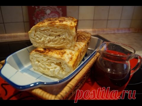 ТВОРОЖНЫЙ РУЛЕТ из ЛАВАША с СМОРОДИНОВЫМ СОУСОМ   От ЕЛЕНЫ!