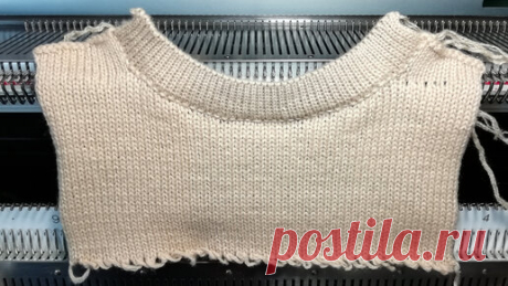 Маргарита Митрохина knitwear | Обработка горловины двойной бейкой 3-мя вариантами (вязание на машине)