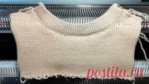 Маргарита Митрохина knitwear | Обработка горловины двойной бейкой 3-мя вариантами (вязание на машине)