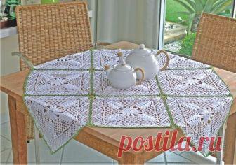 Уютный дом своими руками: Скатерть из квадратных мотивов