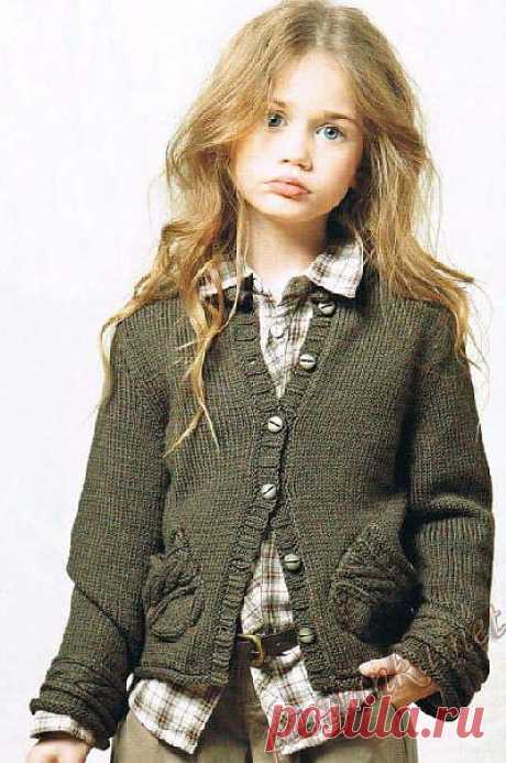 Вязаный кардиган (д) 16*51 phil №1413, вязание для детей - схема вязания, фото, описание