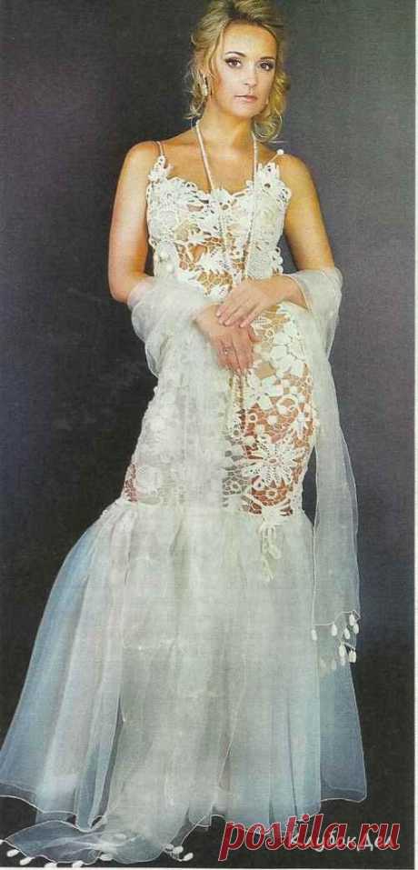 Свадебное платье в технике ирландского кружева