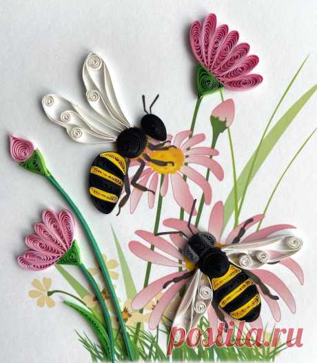 Bee Quilling Card | Etsy
