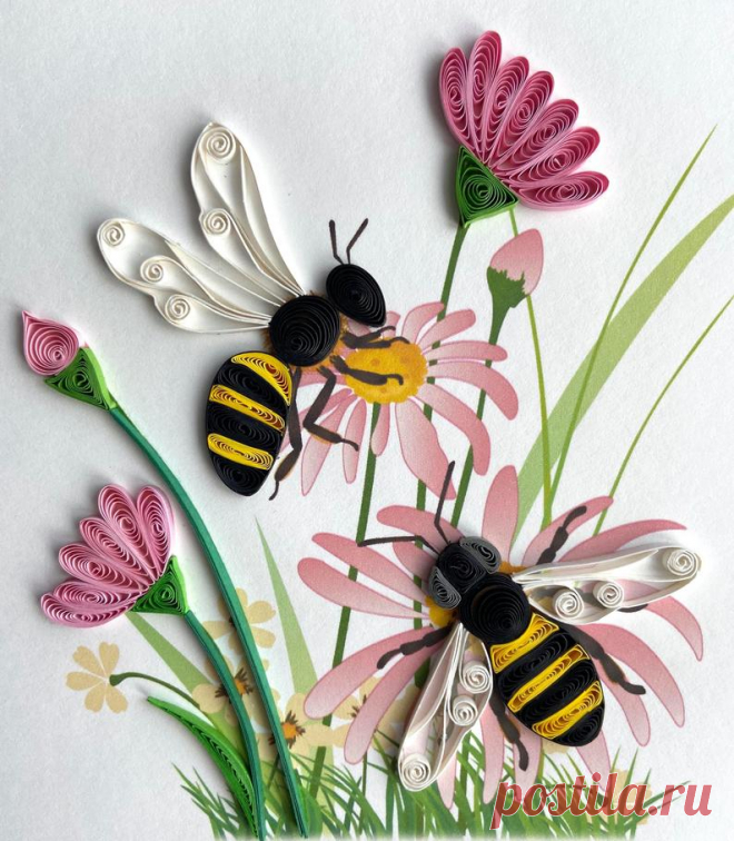 Bee Quilling Card | Etsy