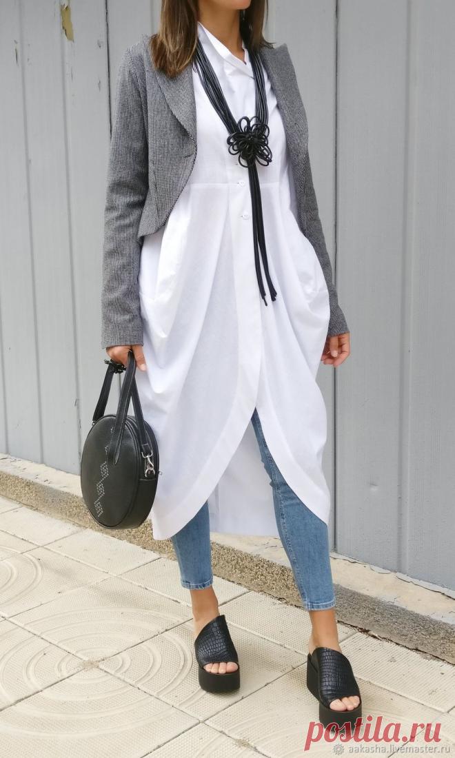 Рубашки: Длинная льняная рубашка Draped front – купить на Ярмарке Мастеров – JA72URU | Рубашки, София Купить Рубашки: Длинная льняная рубашка Draped front в интернет-магазине на Ярмарке Мастеров, цена: 9301.67 ₽. Товары ручной работы с доставкой по России и СНГ. ✓Описание, фото ✓Отзывы реальных покупателей