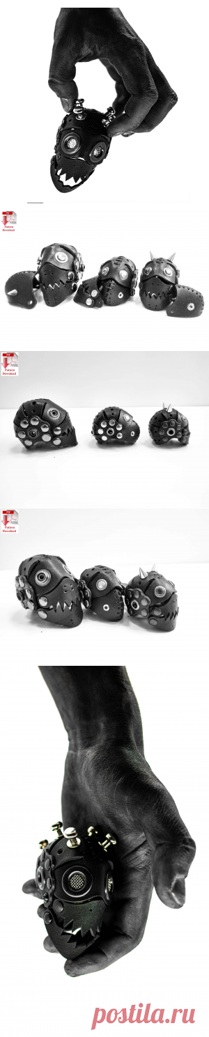 Выкройка брелока «Full face V1»/ Pattern PDF leather Keychain ring Steampunk «Mask Full Face V1» &#8212; SteampunkRUS96