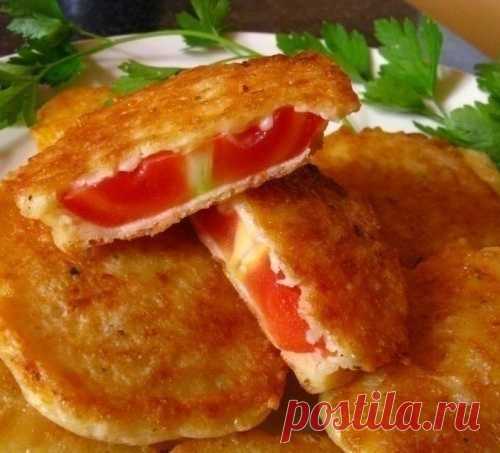 Жареные помидоры в сырном кляре