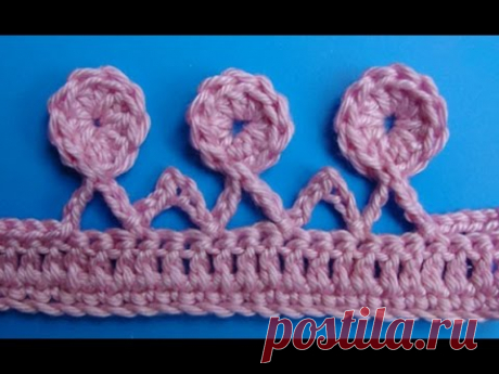 Кайма монетки Вязание крючком   Crochet border мастер класс 3