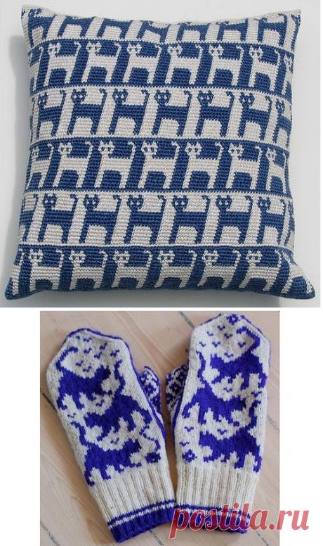 Узор «Кошки» для вязания и вышивки