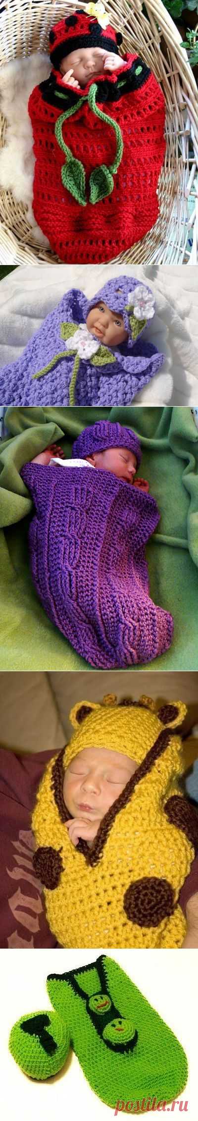 Вязаные детские мешки