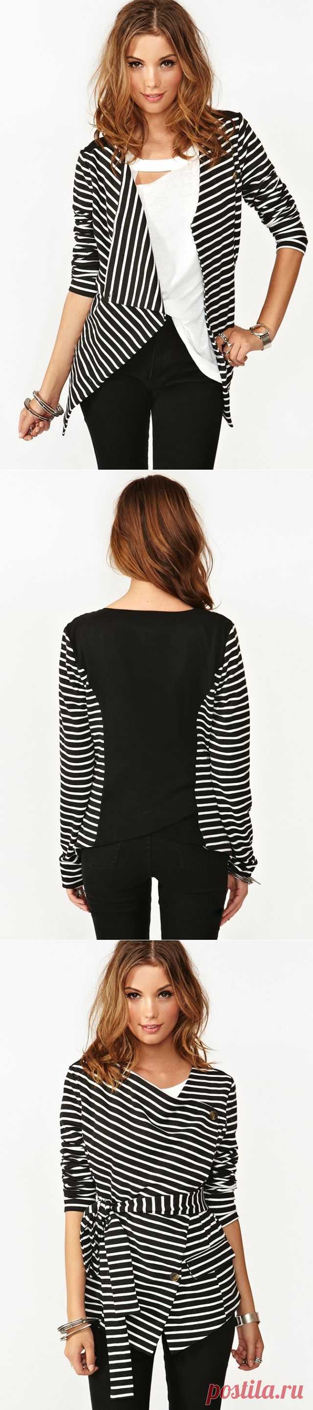 Идеальный пиджак в полоску / Простые выкройки /