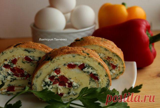 ПОБЕДА ВКУСА : Яичный рулет с болгарскими перцами.