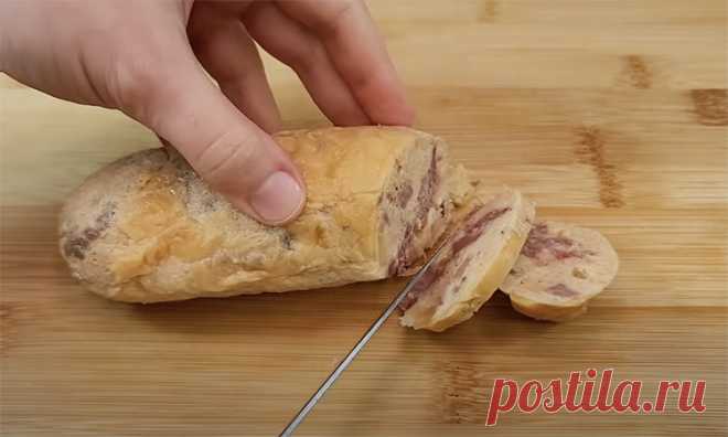 Домашняя колбаса без оболочек и специальной мясорубки. Варим прямо в пищевой пленке