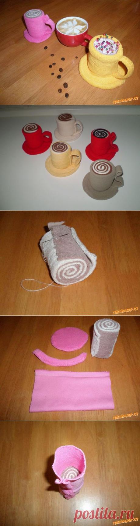 Шьем прикольные игольницы-кружки.
