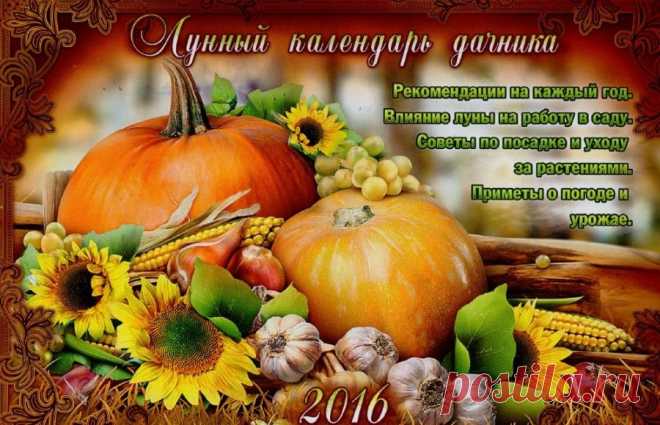 ЛУННЫЙ ПОСЕВНОЙ КАЛЕНДАРЬ НА 2016 ГОД.
