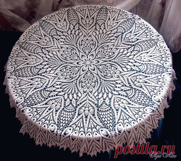 Красивая скатерть крючком Красивая скатерть крючком схемы. Автор этой красоты Olga Alex.