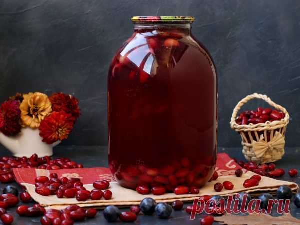 Компот из тёрна и кизила на зиму — рецепт с фото пошагово