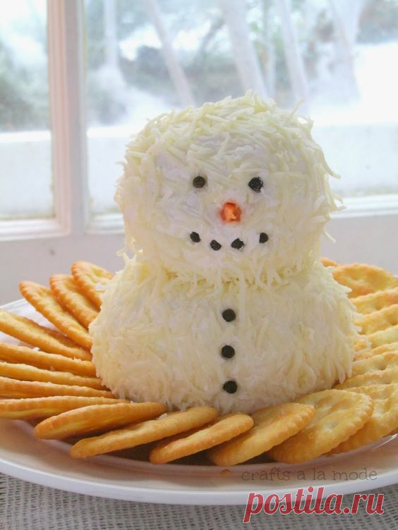 Cute and Yummy Snowman Cheeseball