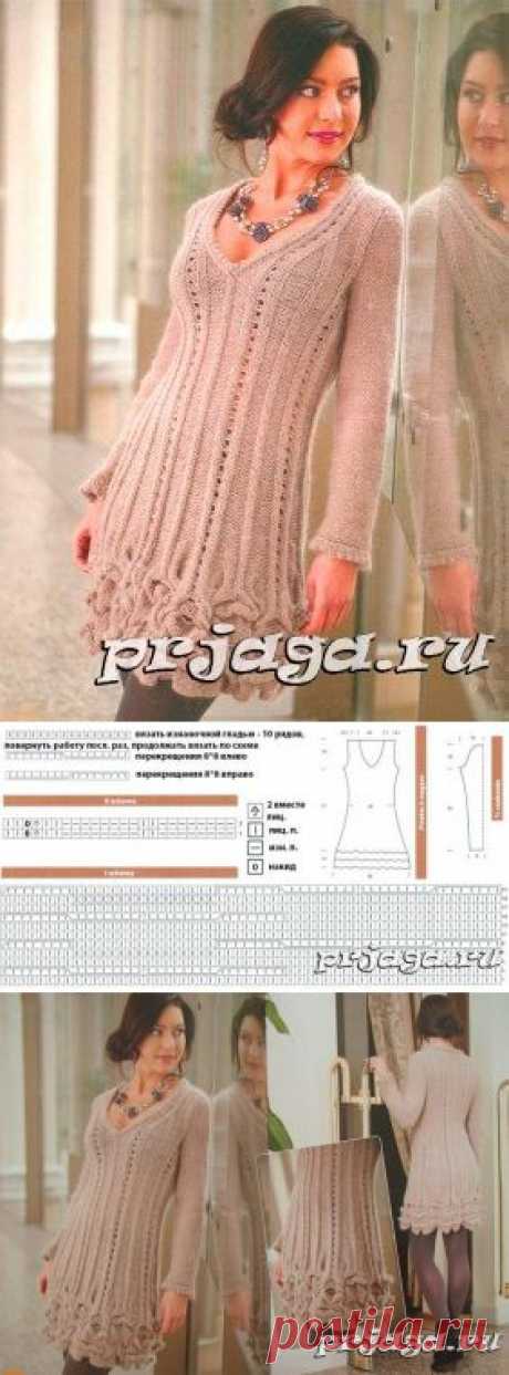 Платье спицами из Ангоры