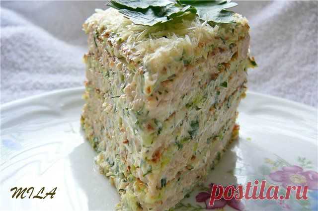Закусочный торт из кабачков "Нежный"