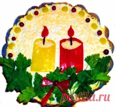 Съедобные новогодние свечи: салаты и закуски для новогоднего .