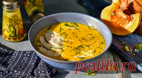 Тыквенный суп-пюре с курицей, пошаговый рецепт с фото на 249 ккал