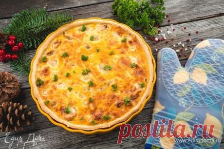 Киш лорен с курицей и грибами. Ингредиенты: сливочное масло, мука, яйца куриные