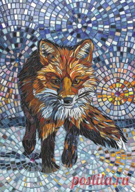 Set of 4 'Bad Boys' Cards from Mosaic Art Fox Card | Etsy
