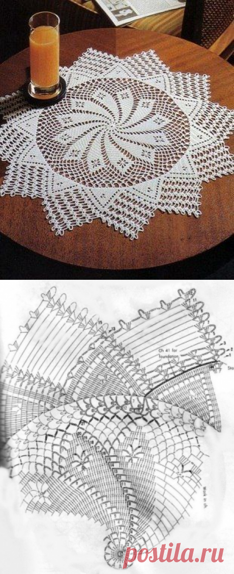Спиралевидная салфетка крючком