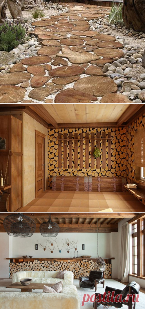 Идеи применения спилов деревьев на даче