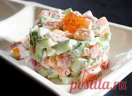 Рецепт оливье с красной рыбой - Салат Оливье . 1001 ЕДА вкусные рецепты с фото!